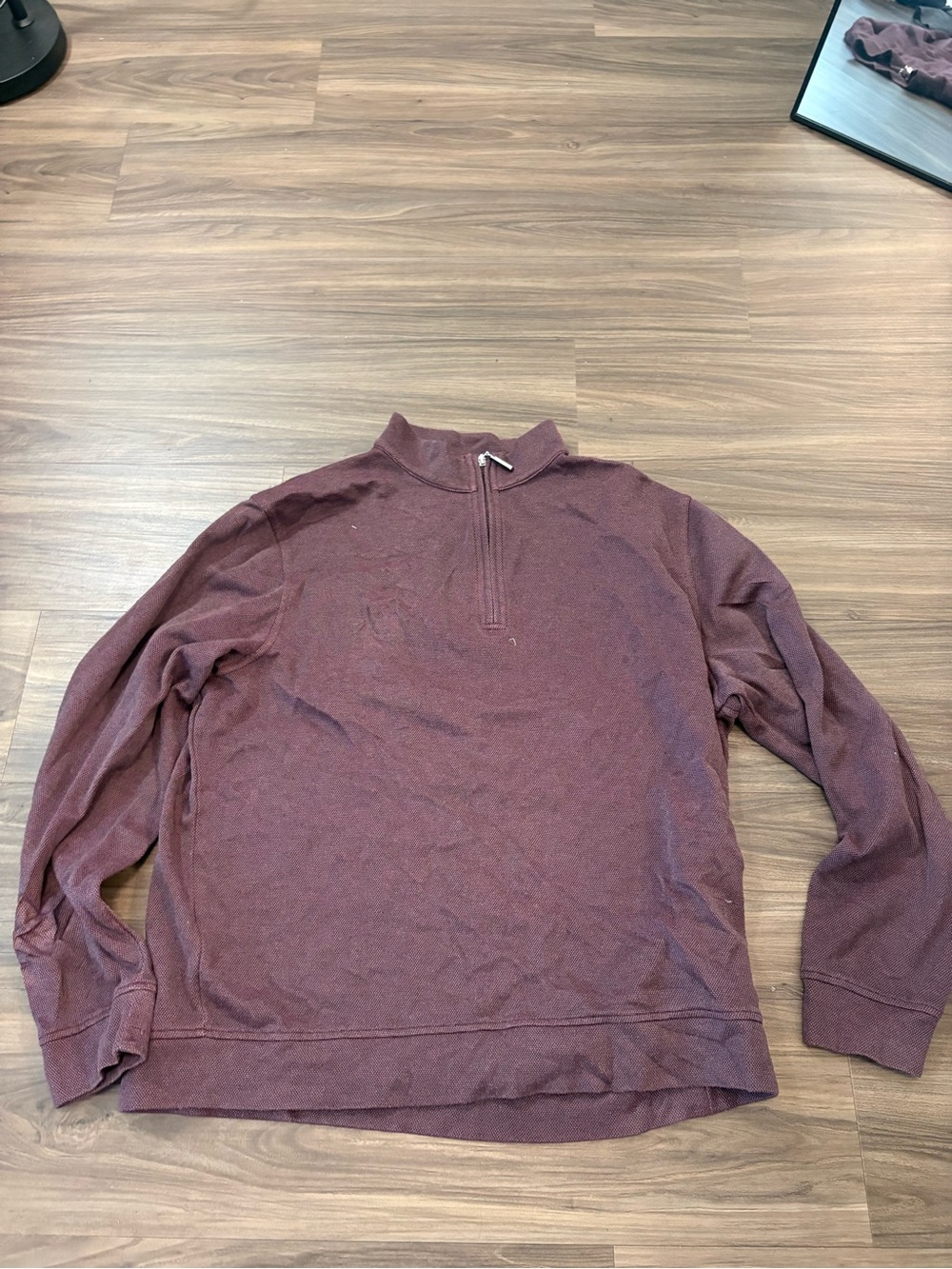 Kirkland Signature Men's Zip Mock Neck Sweater - Burgundy